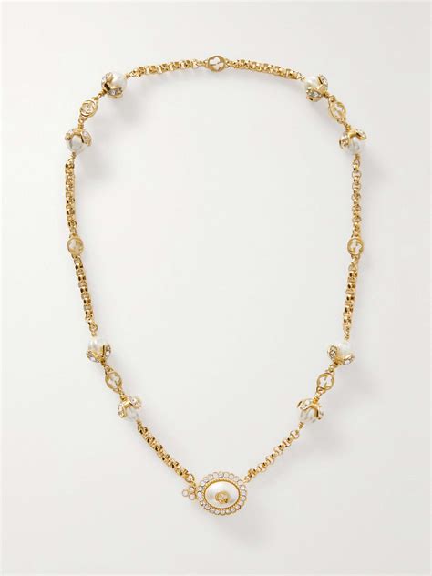 gucci broche pearl chain|Gucci necklace price.